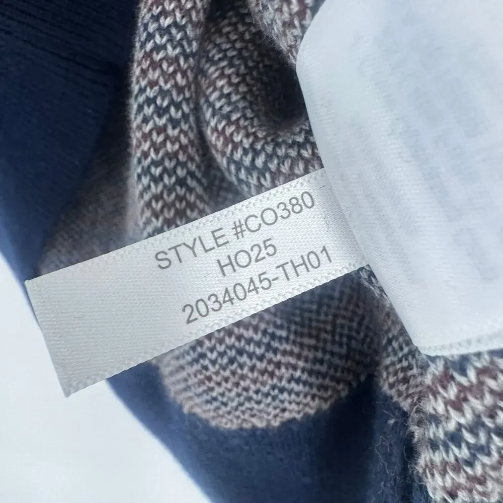 J. Crew Houndstooth Crewneck Sweater Heather Graphite Navy Gray Size S NWT